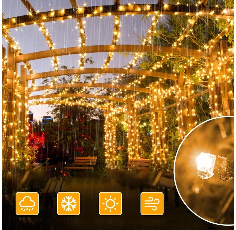Kalėdinės lemputės 300 led Kalėdinė girlianda LED 300, 21 metrai Šiltai baltos spalvos