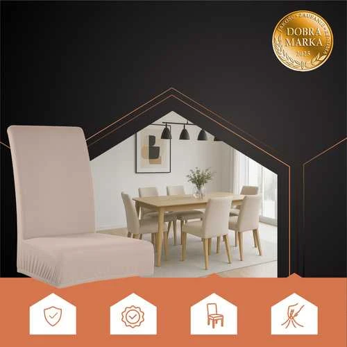 Kėdžių užvalkalų rinkinys, 6 vnt., smėlio spalvos