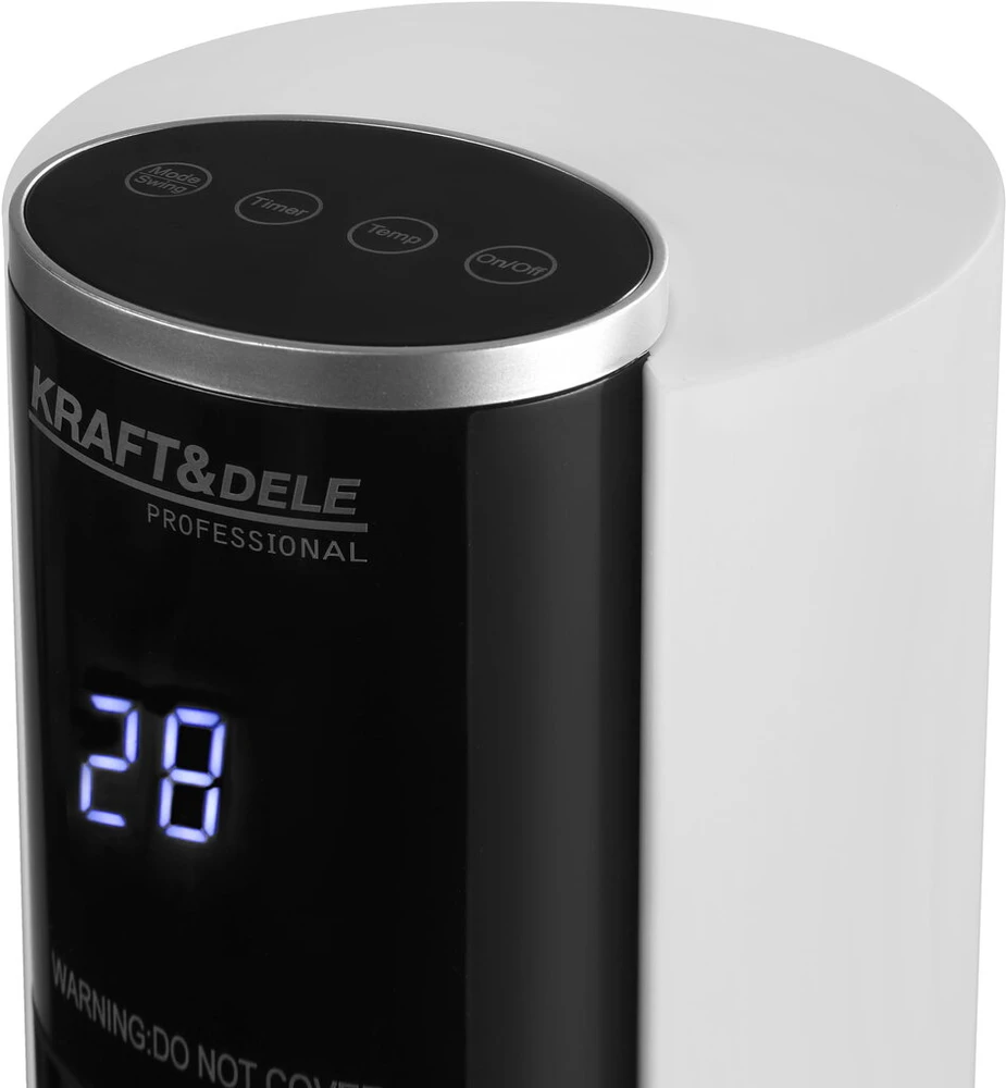 Kraftdele Kraft &amp; Dele 2000 W ventiliatorinis keraminis šildytuvas KD11788, su nuotolinio valdymo pultu, jutikliniu skydeliu ir LED ekranu, 20000 W