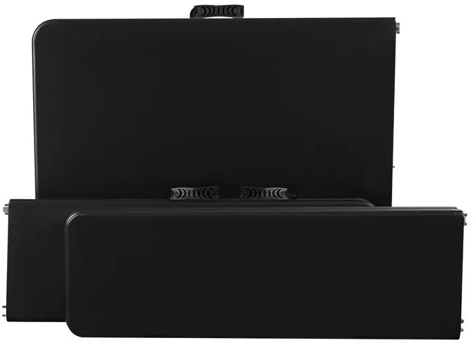 Lauko baldų komplektas Sulankstomas sodo baldų komplektas, stalas 180 cm + 2 suolai, juodi