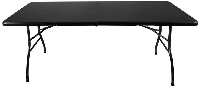 Lauko baldų komplektas Sulankstomas sodo baldų komplektas, stalas 180 cm + 2 suolai, juodi