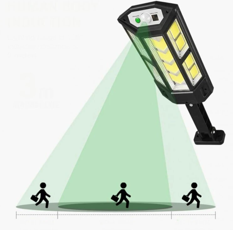 Lauko šviestuvas su nuotolinio valdymo pultu 124 LED COB, spalva: juoda