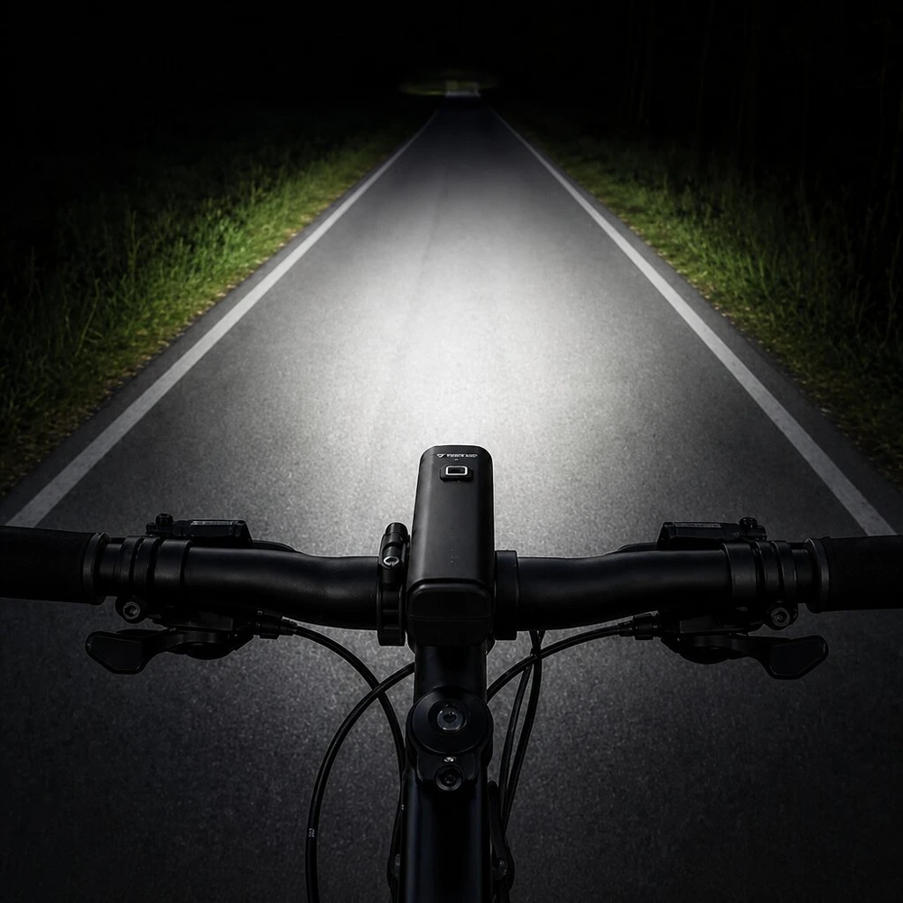 LED dviračio žibintas 1000 lm su USB-C įkrovimu ir 4800 mAh baterija