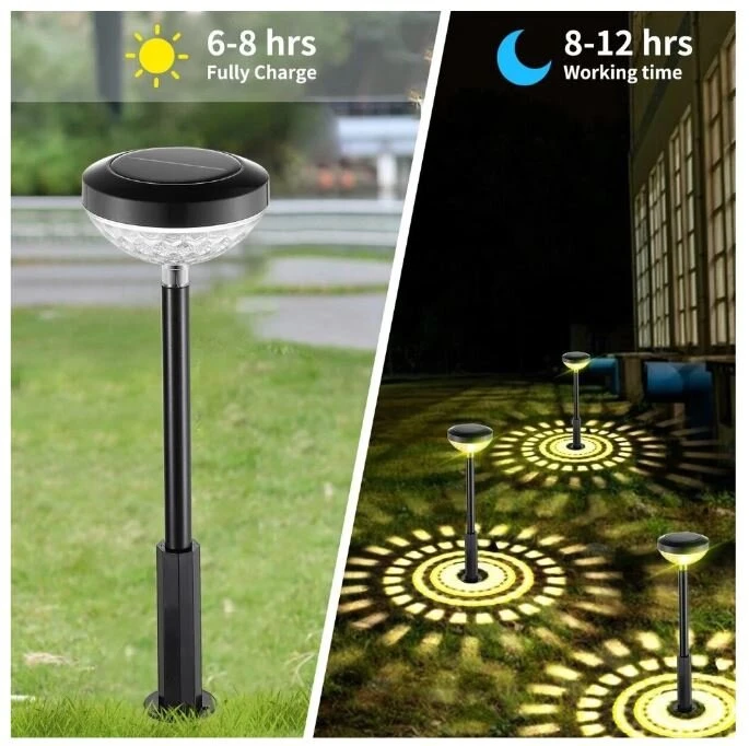 LED lauko šviestuvai su saulės baterijomis XF-2011, 2 vnt., spalva: juoda