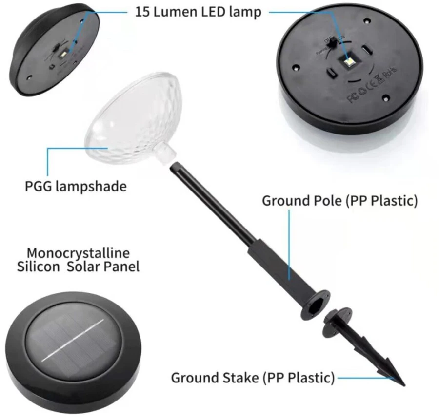 LED lauko šviestuvai su saulės baterijomis Nuodake NK-53186, 2 vnt.