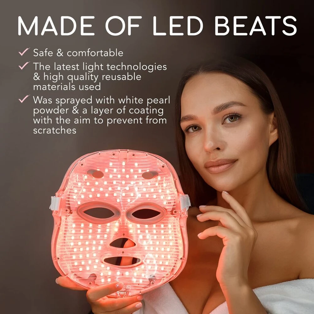 LED šviesos terapijos veido kaukė