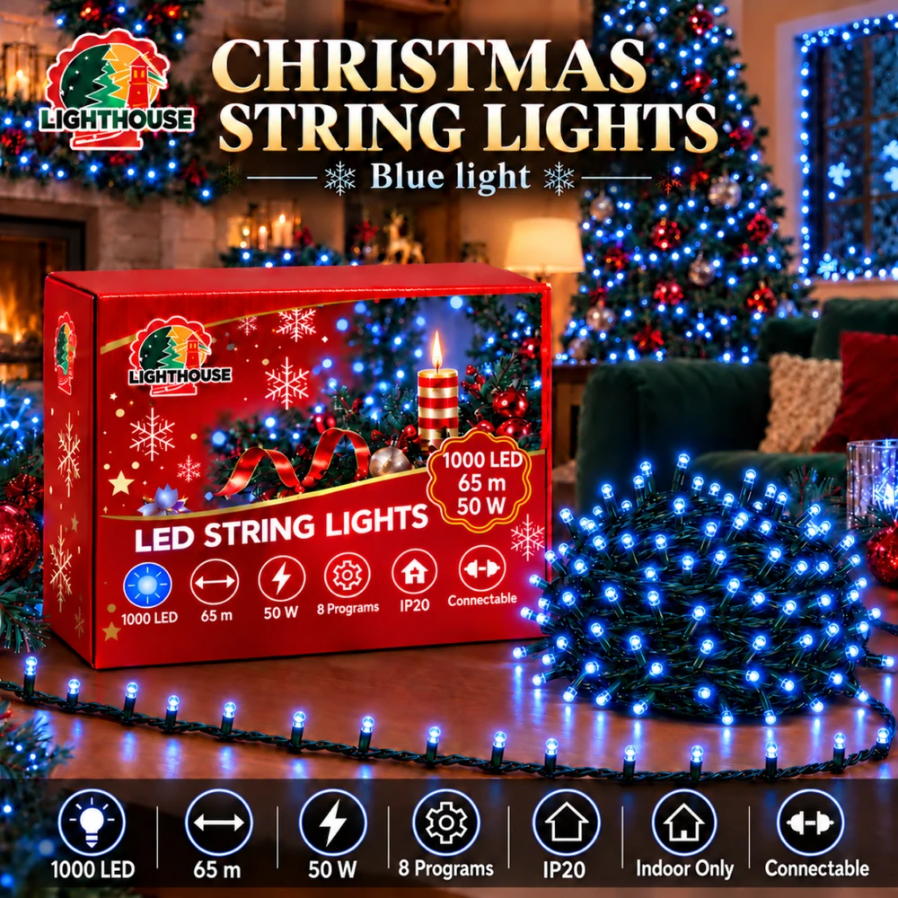 Lighthouse Kalėdinė LED girlianda, 1000 LED, 65 m, mėlyna, IP20