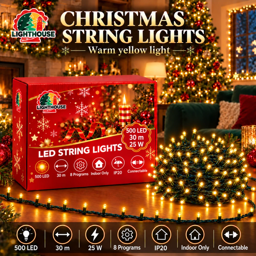 Lighthouse Kalėdinė LED girlianda, 500 LED, 30 m, geltona, IP20
