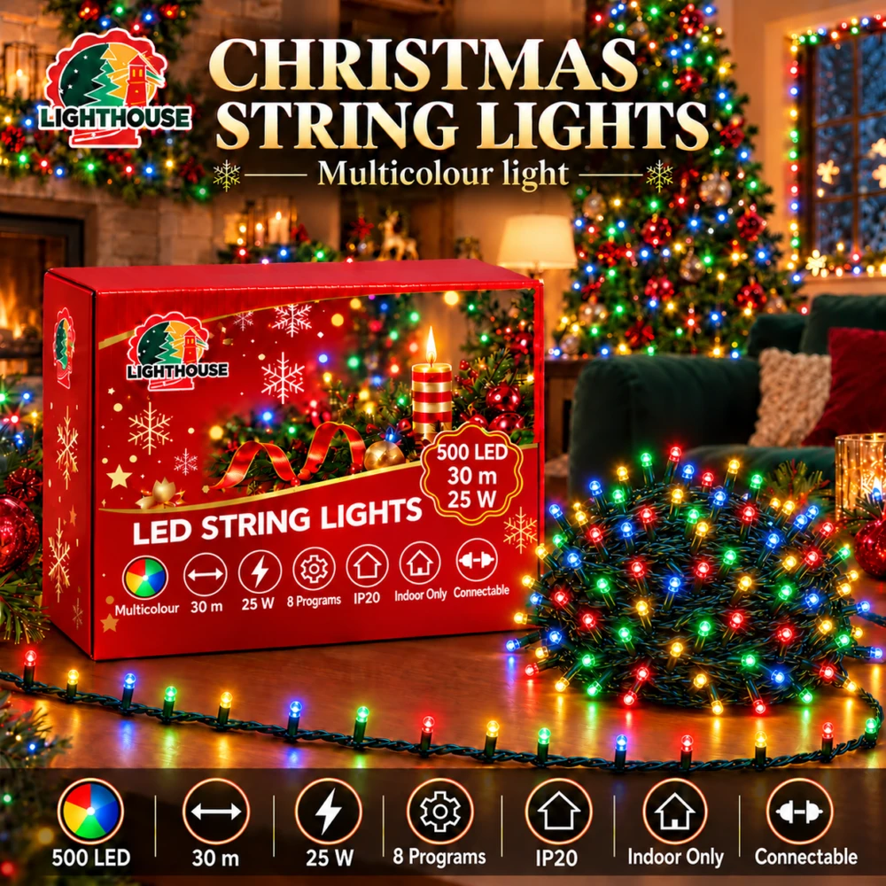 Lighthouse Kalėdinė LED girlianda, 500 LED, 30 m, įvairių spalvų, IP20