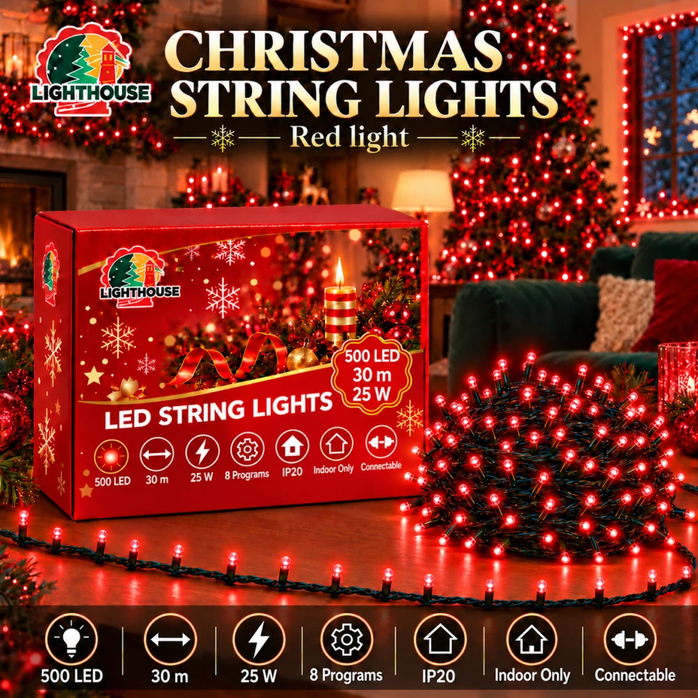 Lighthouse Kalėdinė LED girlianda, 500 LED, 30 m, raudona, IP20
