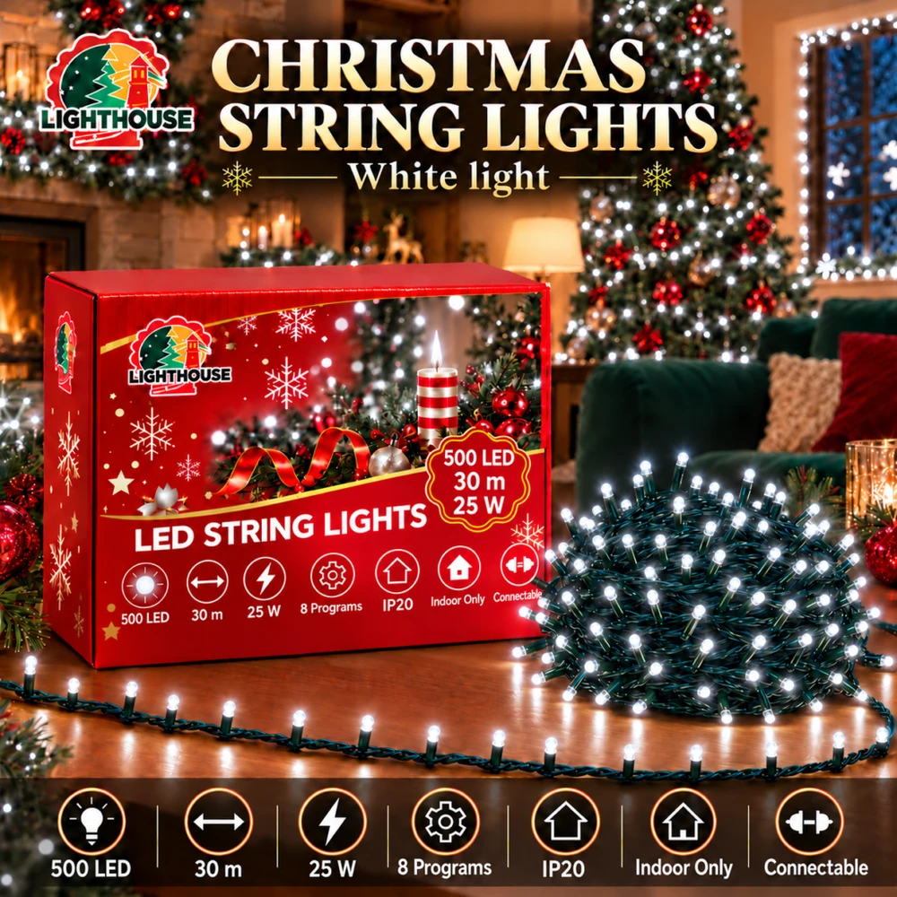 Lighthouse Kalėdinė LED girlianda, 500 LED, 30 m, balta, IP20