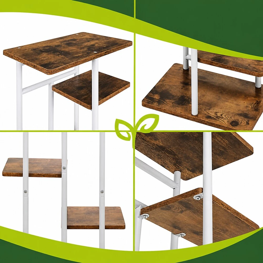 Metalinis gėlių stovas 120 cm, 7 lentynos, MDF