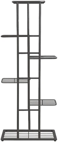Metalinis gėlių stovas, 6 pakopų, juodas, 41 × 22 × 106 cm
