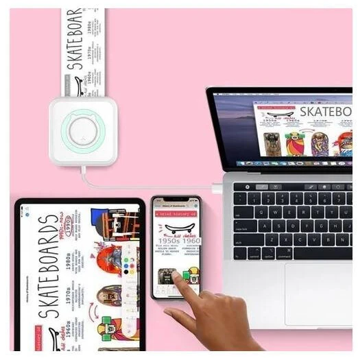 Mini spausdintuvas Nešiojamas mini spausdintuvas su Bluetooth jungtimi