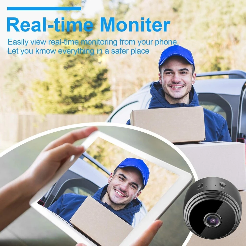 Mini WIFI vaizdo stebėjimo kamera HD, juodas