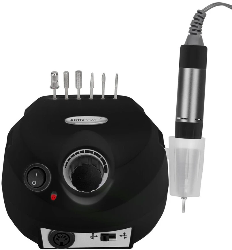 Nagų freza manikiūrui ir pedikiūrui Activeshop Activ Power J202 65W, Juoda