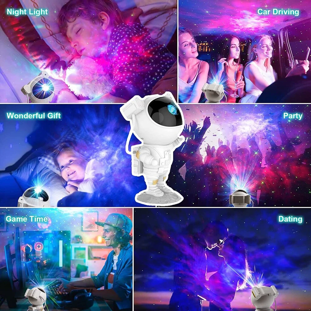 iLike Astronautas baltas žvaigždžių projektorius LED Disco