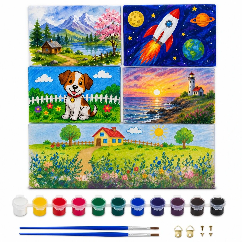 Paveikslų rinkinys lagamine 145 d, astronautas, įvairios piešimo priemonės