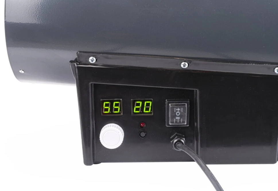 Dujinis šildytuvas su termostatu ir LCD ekranu 45 kW, Powermat PM-NAG-45GLN, 45000 W, spalva: pilka