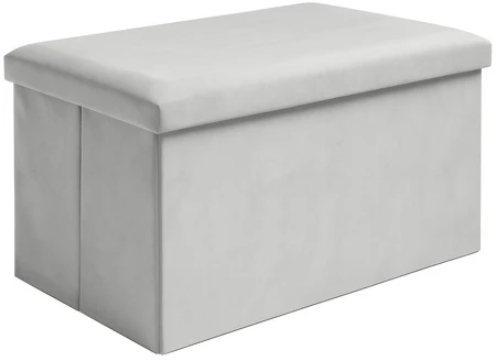 Pilkas sulankstomas pufas, 60x30x30 cm