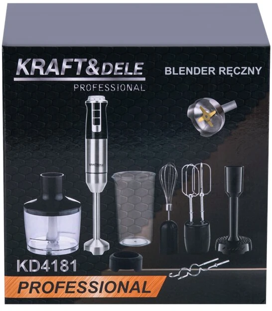 Kraftdele Plakiklis Rankinis, elektrinis plakiklis, smulkintuvas KD4181 + priedai 1500 W Kraft &amp; Dele
