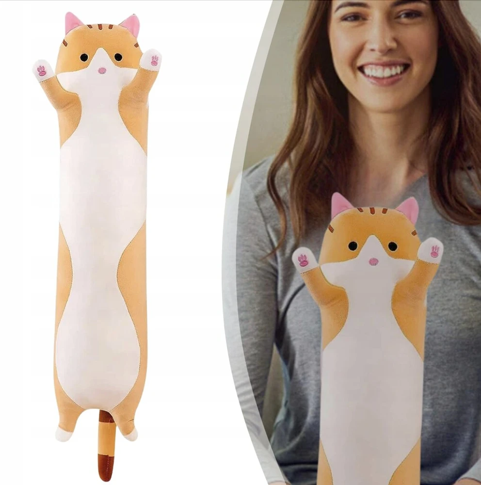 pliušinis žaislas 2in1 katinas - pagalvė 70cm