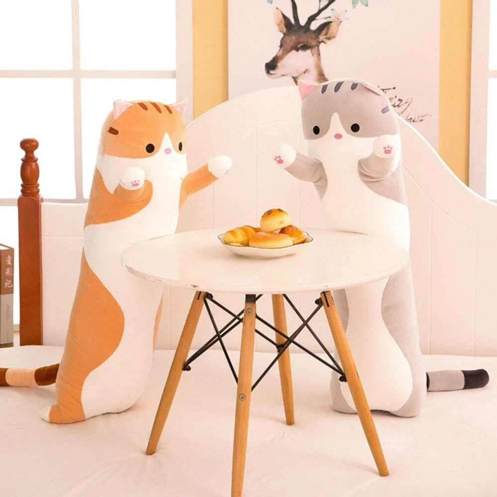 Pliušinis žaislas katinas pilkas, 50 cm