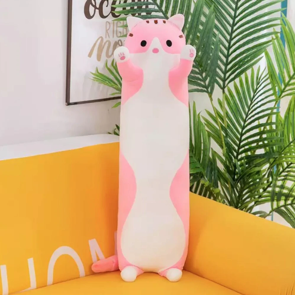 Pliušinis žaislas katinas rožinis, 50 cm