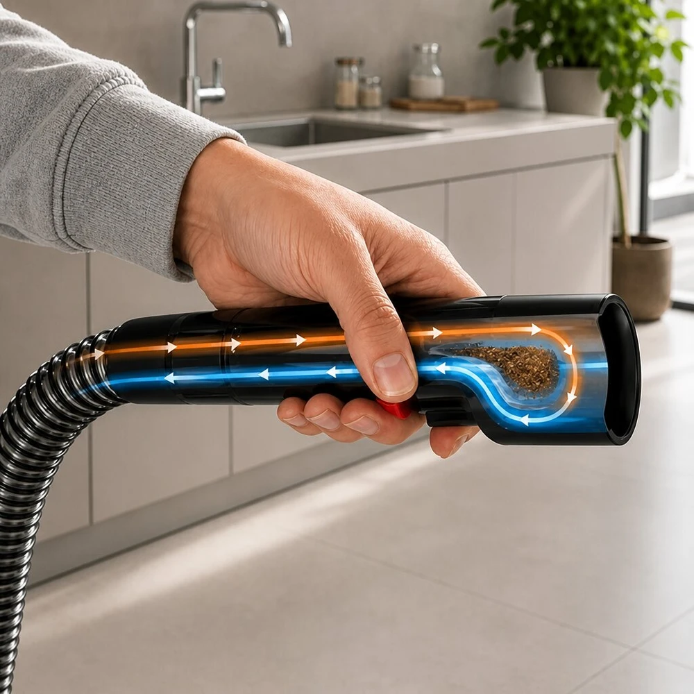 Plovimo dulkių siurblys VacTrim 800 W, 17000 Pa siurbimo galia, spalva: juoda