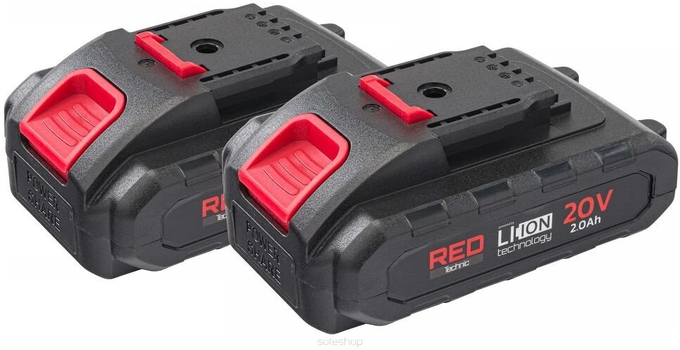Red Technic Akumuliatorinės genėjimo žirklės 20V 30mm, su 2 akumuliatoriais Raudonas TECHNIC