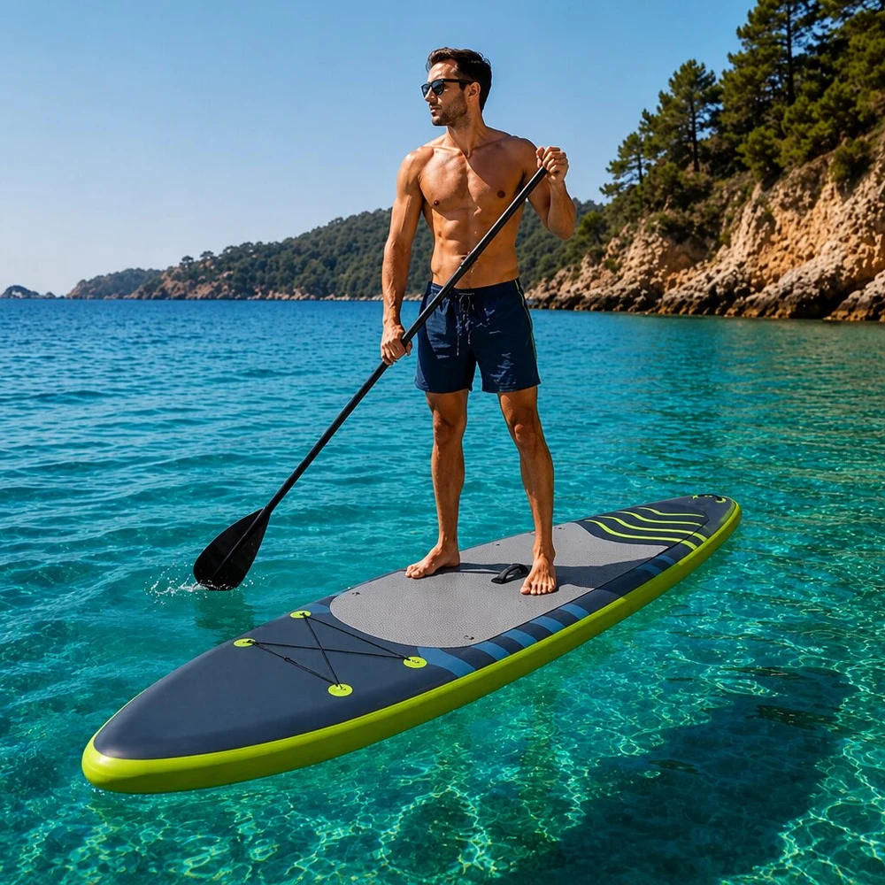 Irklentė Pripučiama SUP lenta 350 cm, 3 pelekai, reguliuojamas irklas