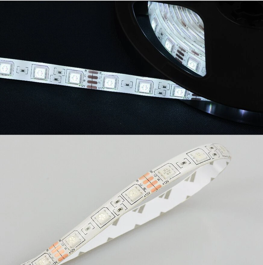 5 m RGB LED juosta + nuotolinio valdymo pultas + maitinimo šaltinis - vandeniui atspari LED juosta
