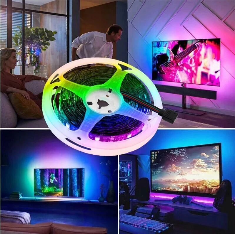 5 m RGB LED juosta + nuotolinio valdymo pultas + maitinimo šaltinis - vandeniui atspari LED juosta