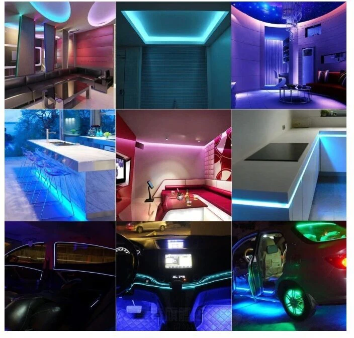 5 m RGB LED juosta + nuotolinio valdymo pultas + maitinimo šaltinis - vandeniui atspari LED juosta