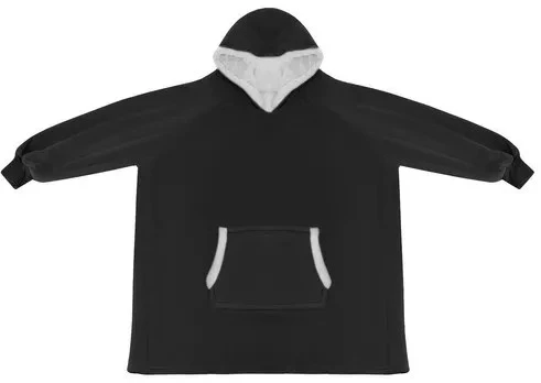 Ruhhy Didelis XXL oversize megztinis-antklodė, juodos spalvos