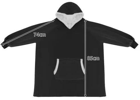 Ruhhy Didelis XXL oversize megztinis-antklodė, juodos spalvos