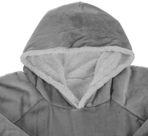 Ruhhy XXL šiltas gobtuvas, oversize megztinis antklodė, pilkas