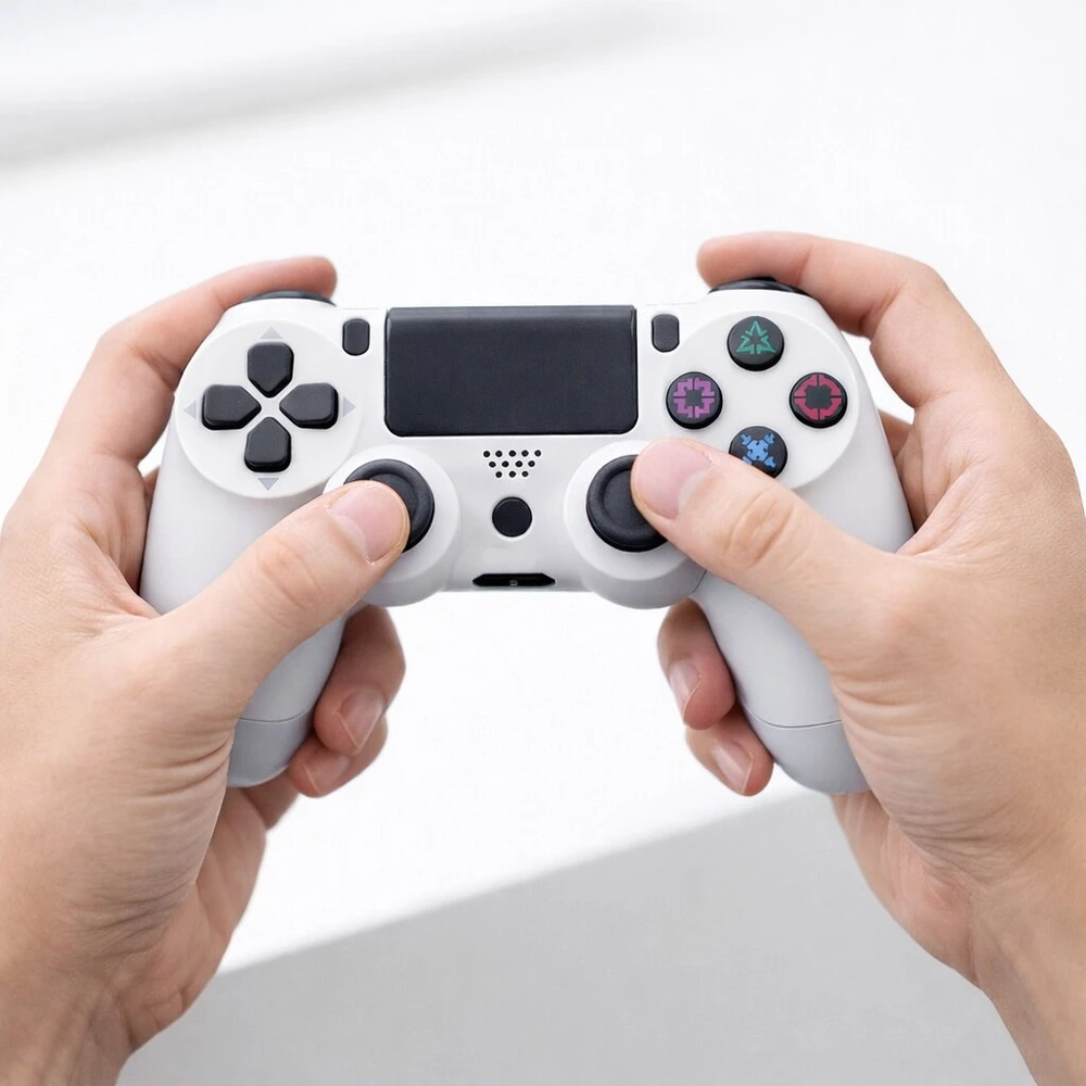 Žaidimų pultelis Belaidis žaidimų pultelis DS4 W ProGrip Baltas – tinka PS4, PC, Android ir iOS, spalva: balta
