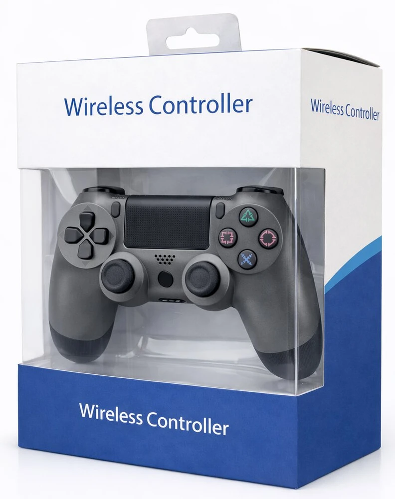 Žaidimų pultelis Belaidis žaidimų pultelis DS4 W ProGrip Steel juodas – tinka PS4, PC, Android ir iOS, spalva: pilka