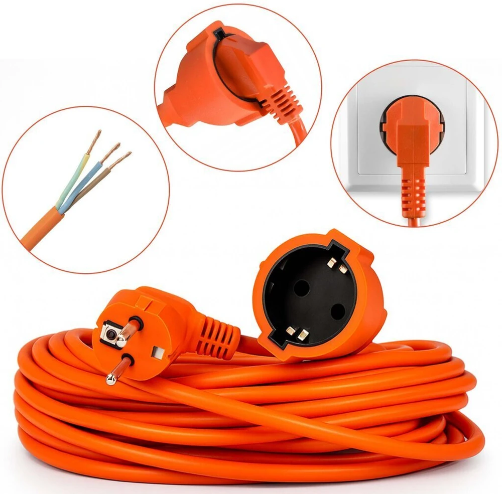 BOXER sodo statybinis prailgintuvas 30m 3x2,5mm² su įžeminimu, oranžinis