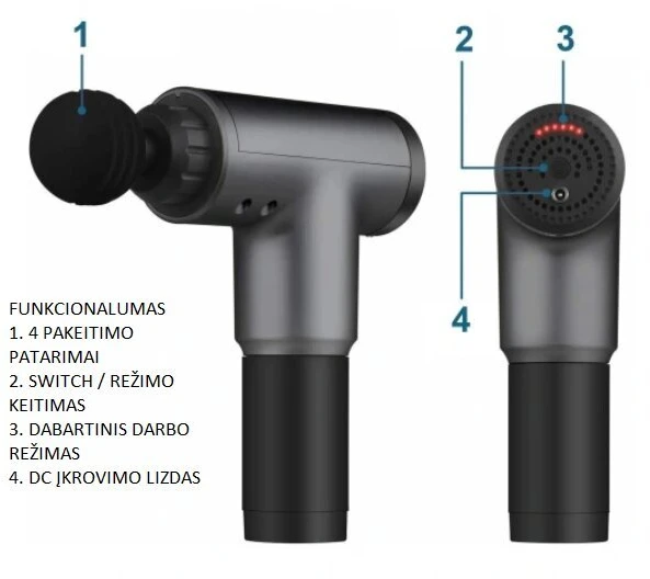 Smūginis masažuoklis Fascial Gun KH-320
