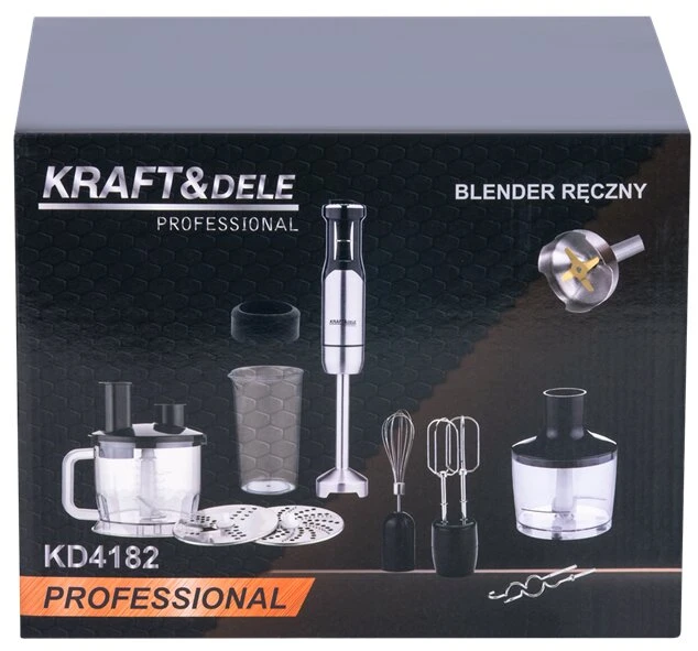 Kraftdele Smulkintuvas Trintuvas / smulkintuvas KD4182, 1500 W + priedai Kraft &amp; Dele, spalva: juoda, sidabrinė