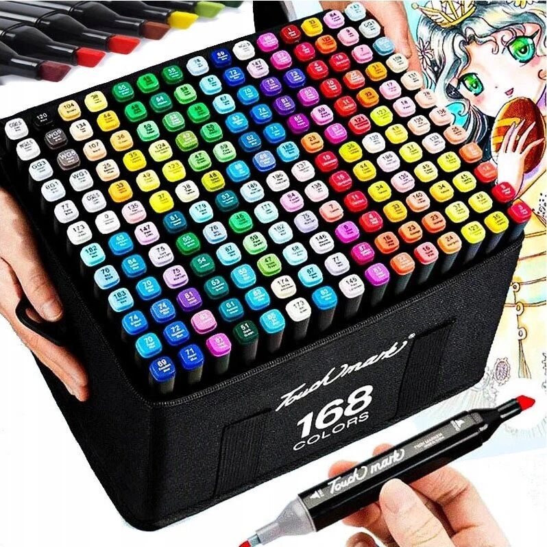 Spalvoti dvipusiai žymekliai Highlighters, 168 vnt