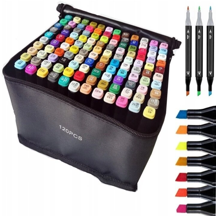 Spalvoti dvipusiai žymekliai Highlighters, 120 vnt Iso Trade