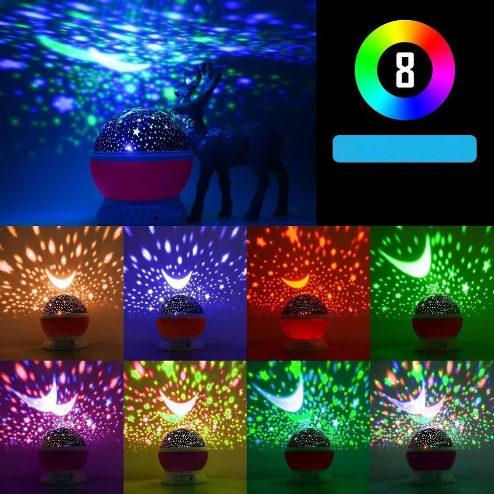Star Master 360 vaikiškas besisukantis naktinis šviestuvas