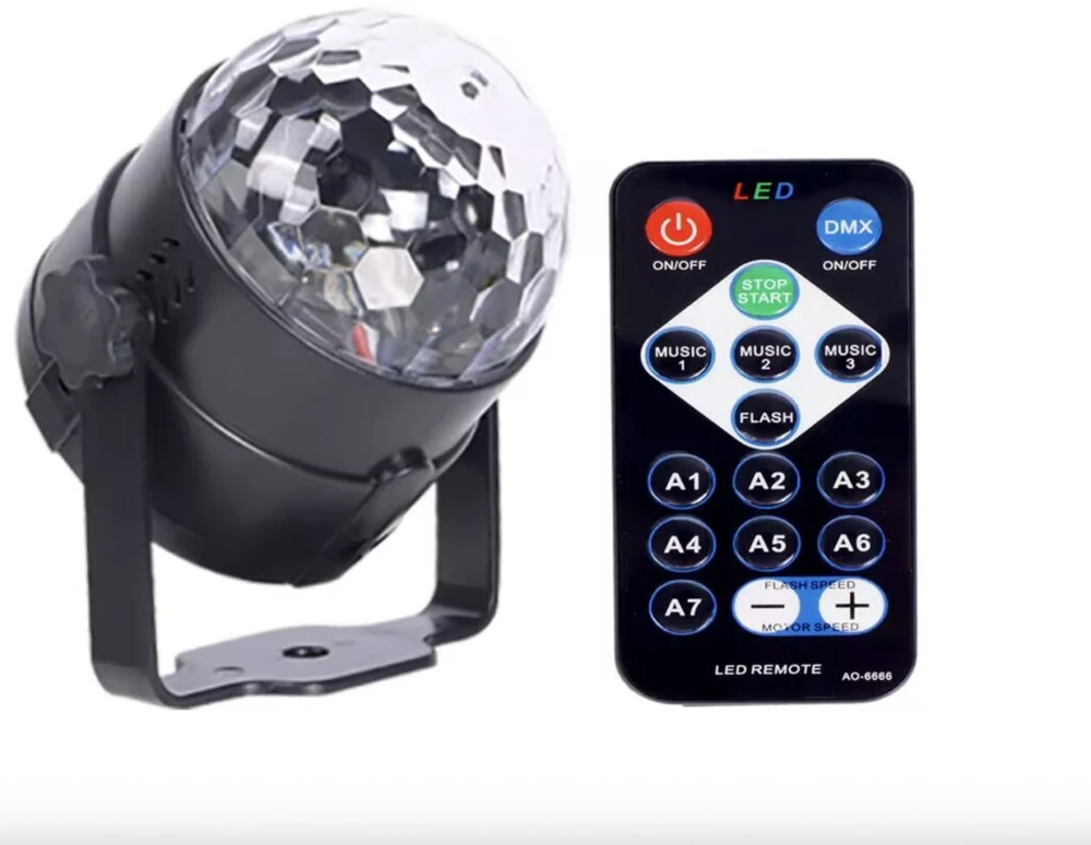 LED spalvų disko lempa