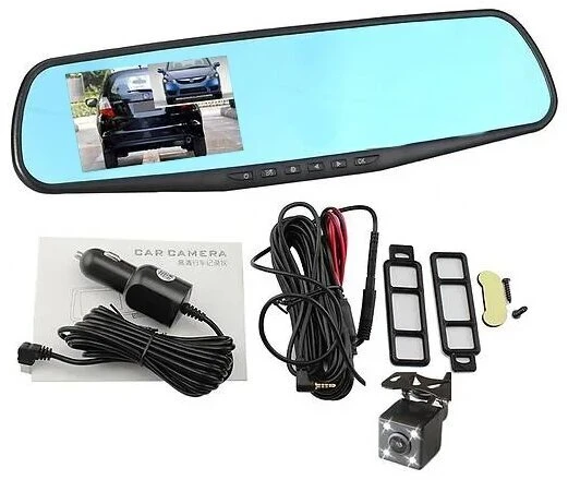 Vaizdo registratorius Galinio vaizdo veidrodis 2in1 su DVR ir galinio vaizdo kamera