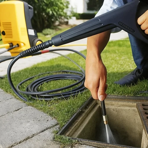 Vamzdžių, kanalizacijos ir paviršių valymo žarna su adapteriu, 20 m