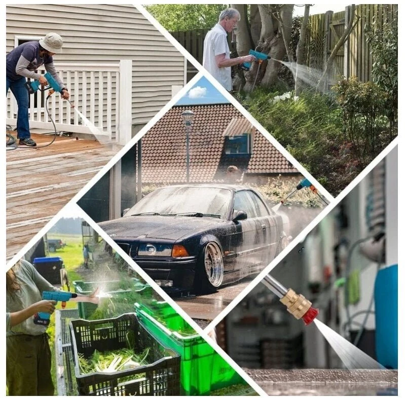 Galingas aukšto slėgio plovimo įrenginys CCT-4 akumuliatorinis ir priedai, kroviklis ir 2 akumuliatoriai, 600 W