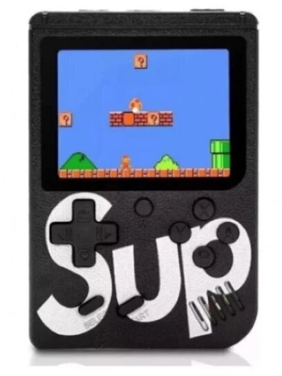Žaidimų konsolė Riff Retro mini Sup Game (3" LCD) su 400 žaidimų, Juoda